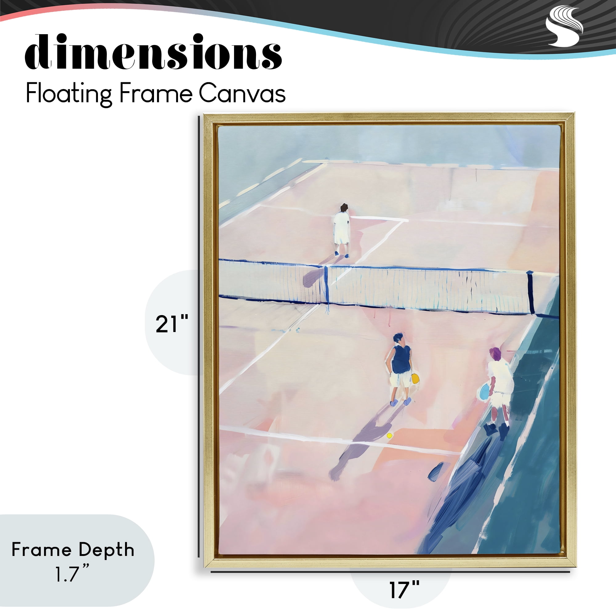 Stupell Industries Summer Game of Tennis Gold Framed Floater Canvas Wall Art, design by The Prints Vibe