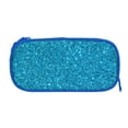 thumbnail image 5 of Uemuo Blue Glitter Printed Pencil Pen Case, Portable Pencil Pouch with Zipper, Compact Stationery Bag Makeup Bag, Pencil Bag for Home Office, 5 of 9