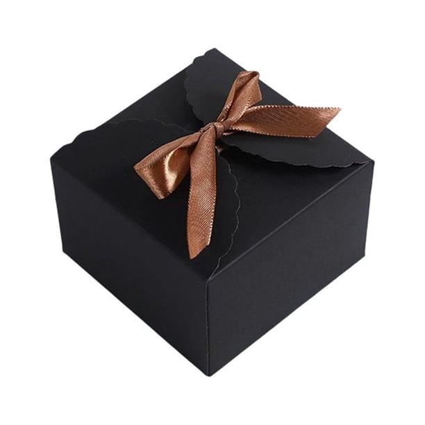 Wosthever Caja de regalo de 12 uds, cajas de cartón plegables cuadradas de gran capacidad, cajas pequeñas con lazo, soporte de joyería de Almacenamiento y organización del hogar Negro