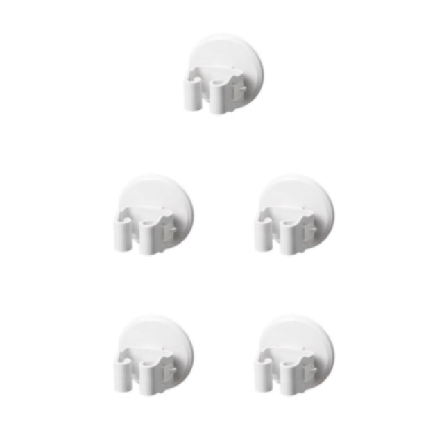 QualitChoice 1/2/3/5 Maison Salle de Bain Pince Adhésive Suspendue Crochets Polyvalents Porte-Balai Support de Ménage Étagère Organisateur Rangement Blanc 5 Pcs