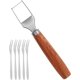 thumbnail image 3 of Cortador de sandía portátil de acero inoxidable | Herramienta para cortar sandía con mango de madera | Cortador de fruta | Herramienta ergonómica para cortar sandía en rodajas uniformes, 3 of 8