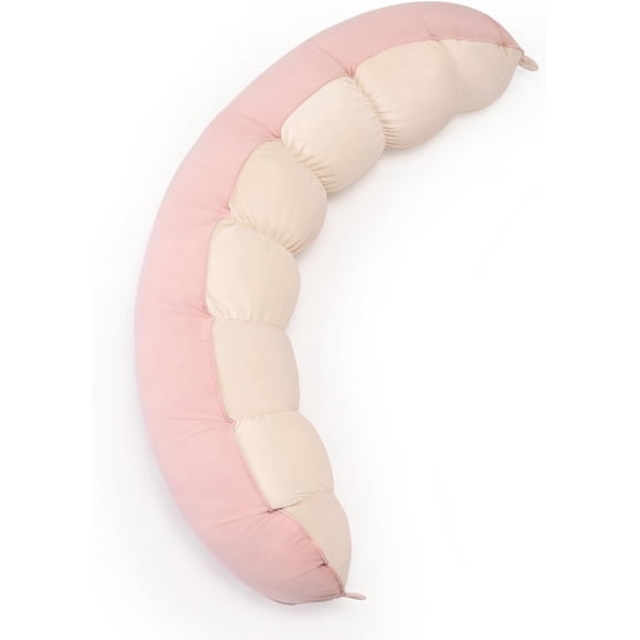 Long Round Body Pillow for Adults, Bolster Pillow for Sleeping and Lumbar Support, Blush Pink, 47"