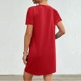 thumbnail image 2 of Karight Women Casual Tshirt Dress Short Sleeve Crew Neck Summer Outfits Night Out Spring Solid Mini Dress with Pockets, 2 of 2