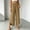 Brown, variant on Capri Pants for Women Solid Color Casual Trousers Elastic Waist Pants with Side Slit Curved Hem and Functional Pockets Mint Green L