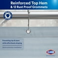 thumbnail image 4 of Clorox 2-in-1 Bathroom Shower Curtain Liner, Durable Fabric, Weighted Magnets for Bath Water Control, Washable Premium Quality, Modern - 72" x 72" Grey Satin Stripe, 4 of 4