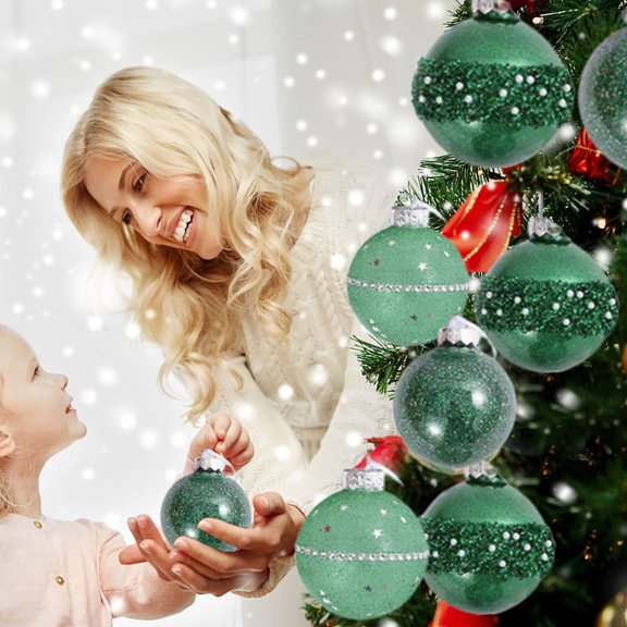 Christmas Decorations 3.14IN 9PCS White Christmas Balls Set Shatterproof Hanging Ornaments for Christmas Tree Wreath Garland Home Holiday Décor and Seasonal Party Display