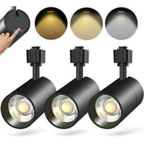 VANoopee 3-Color J Type Track Lighting Heads 20W for Juno Rail - Dimmable Bright LED Track Light Fixtures 3000K 4000K 5000K Ceiling Spotlight for Accent Task, No Flicker CRI90  36° 2000lm Black 3 Pack