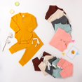 thumbnail image 2 of Infant Baby Girl Boy Clothes Knit Button Romper Top Pants Set 2Pcs Baby Fall Winter Bodysuit, 2 of 7