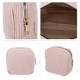 thumbnail image 3 of Bolsa de cosméticos portátil de color sólido para mujeres Unique Bargains para vacaciones, camping, gimnasio y viajes de corduroy rosa, 3 of 4