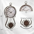 thumbnail image 3 of Antique Metal Pendulum Wall Clock - Elegant Regulator Clock for for Living Room & Home Decor & Kitchen Decor & Wall Décor, 3 of 7