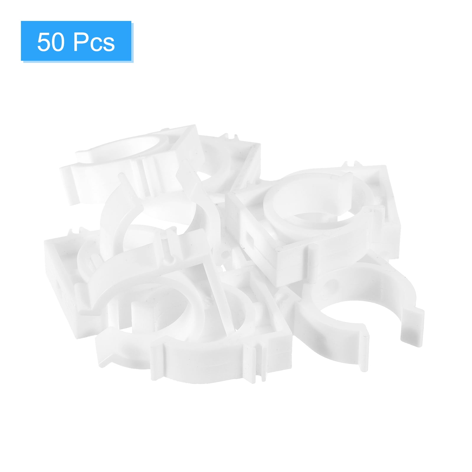 Uxcell 50Pack U-Shaped Pipe Clamps Clips, PPR U Shaped Water Pipe Clamp Fit for 32mm/1.26" OD Water Pipe, White