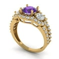 thumbnail image 2 of Clara Pucci 14K Yellow Gold 2.16ct Amethyst Three-Stone Ring for Women, 2 of 8