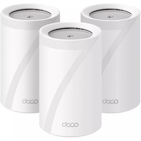 Restored: TP-Link Deco 7 Pro BE11000 Tri-Band Wi-Fi 7 Whole Home Mesh Router System - Deco BE65 Pro (3-pack) - White (Refurbished)