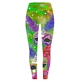 thumbnail image 6 of Feancey Lighting Sales Women's Holiday Leggings Novelty Mask Print Mardi Gras Yoga Pants Soft Stretchy Tummy Control High Waisted Workout Tights Slim Carnival Party Skinny Pant Multicolor XL, 6 of 7