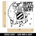 thumbnail image 2 of Happy Birthday Alpaca Self-Inking Rubber Stamp Ink Stamper - Brown Ink - Small 1 Inch, 2 of 7