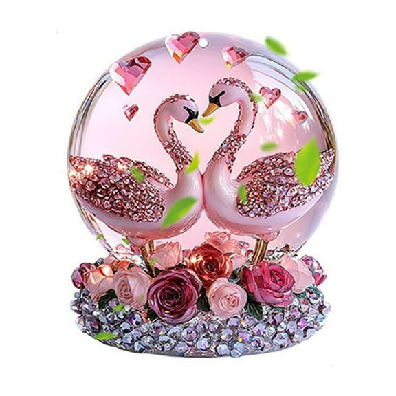 Valentine's Day Pink Swan Bunny 2D Flat Acrylic Keychain, Cute Animal Car Rearview Mirror Accessory Backpack Pendant Charm, Romantic Gift for Her Girls Kids