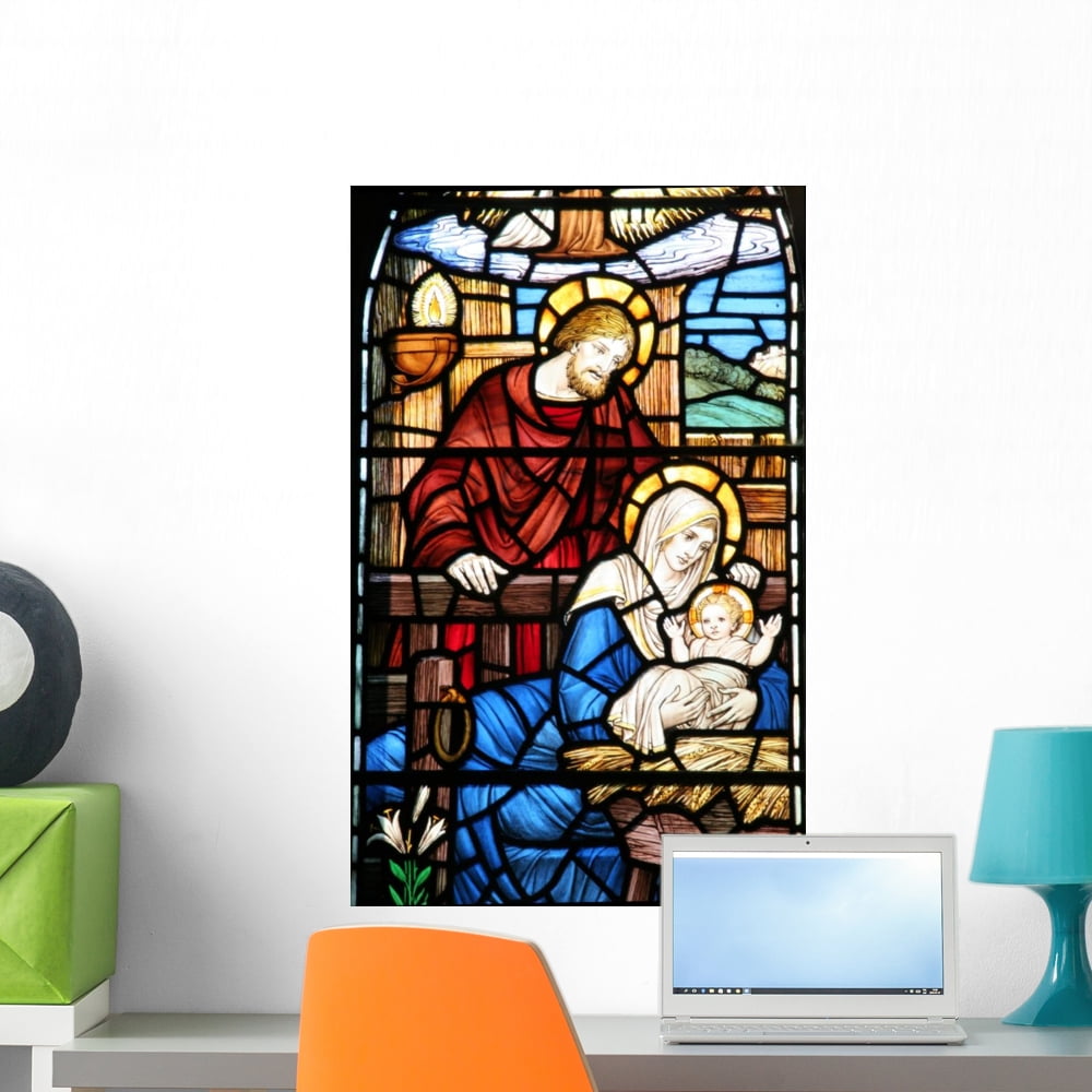 Stained Glass Window Wall Mural by Wallmonkeys Peel and Stick Graphic
