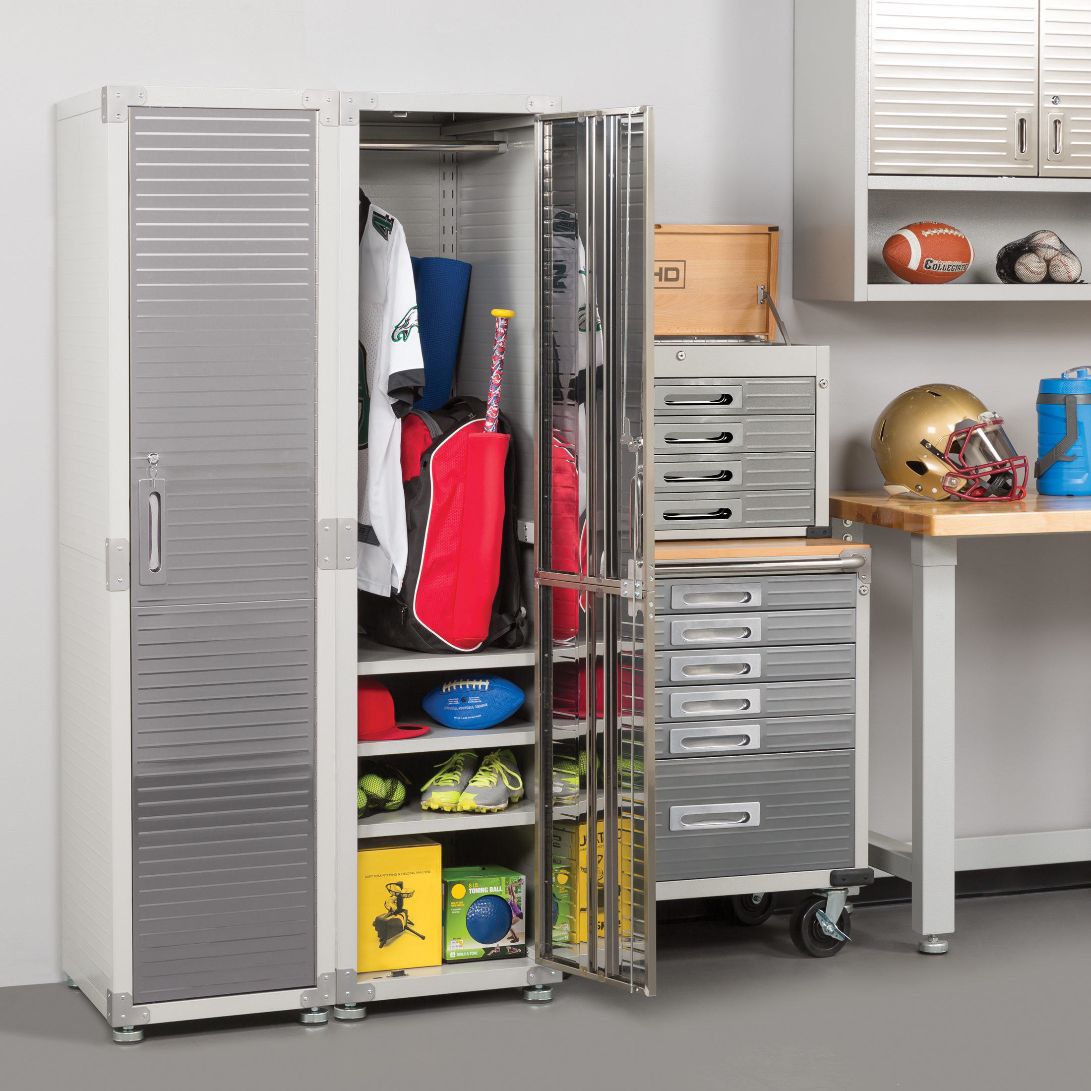 Seville Classics UltraHD Locker Storage Cabinet, 18" W x 24" D x 72" H, Granite Gray - image 3 of 6