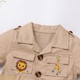 thumbnail image 6 of IBTOM CASTLE Toddler Baby Boys Girls Lion Giraffe Birthday Outfit One Piece Romper Jumpsuit with Belt and Hat Jungle Safari Cake Smash Clothes 0-6 Months Khaki, 6 of 9