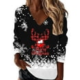 thumbnail image 1 of Chandail en Molleton de Noël pour Femmes, Cardigan à Manches Longues, Veste Mi-Longue, Pull de Mode Imprimé, Col Rond, 1 of 4