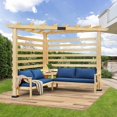 thumbnail image 4 of XWG-098 Outdoor Cedar Wood Hardtop Gazebo w Metal hardtop / Spruce Wood Hardtop Pergola w Asphalt roof 11x12 Asphalt R, 4 of 5