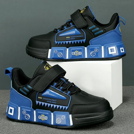 

Girls Boys Skate Shoes Lightweight Comfortable Non-slip Hook And Loop Fastener Sneakers For Kids Children