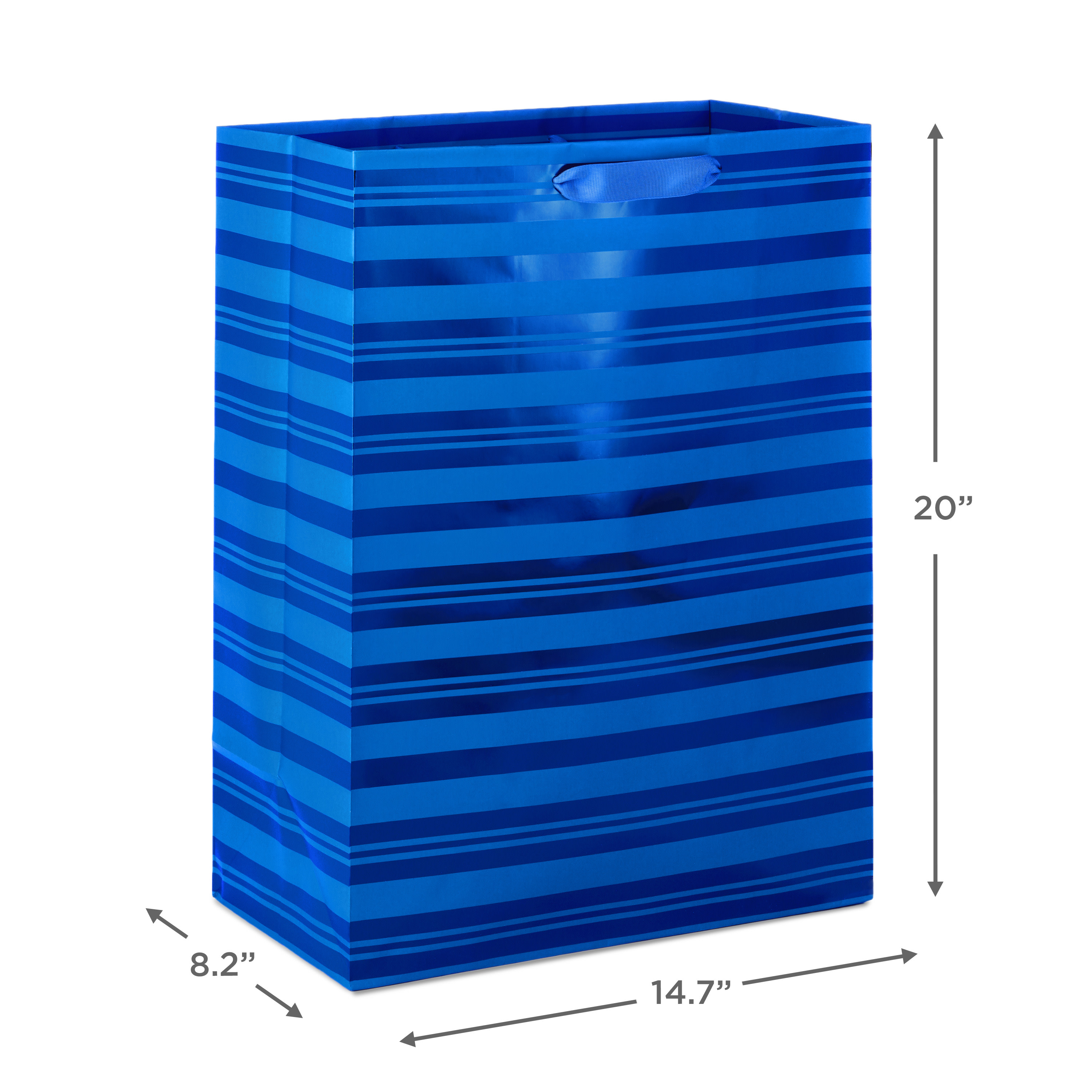 Hallmark Oversized 14.75 in. Gift Bag (Blue Foil Stripes)