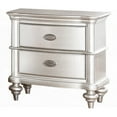 thumbnail image 4 of Antique Silver or Beige / White 2-Drawer Bedside Table of Classic Style with Plywood, 4 of 7
