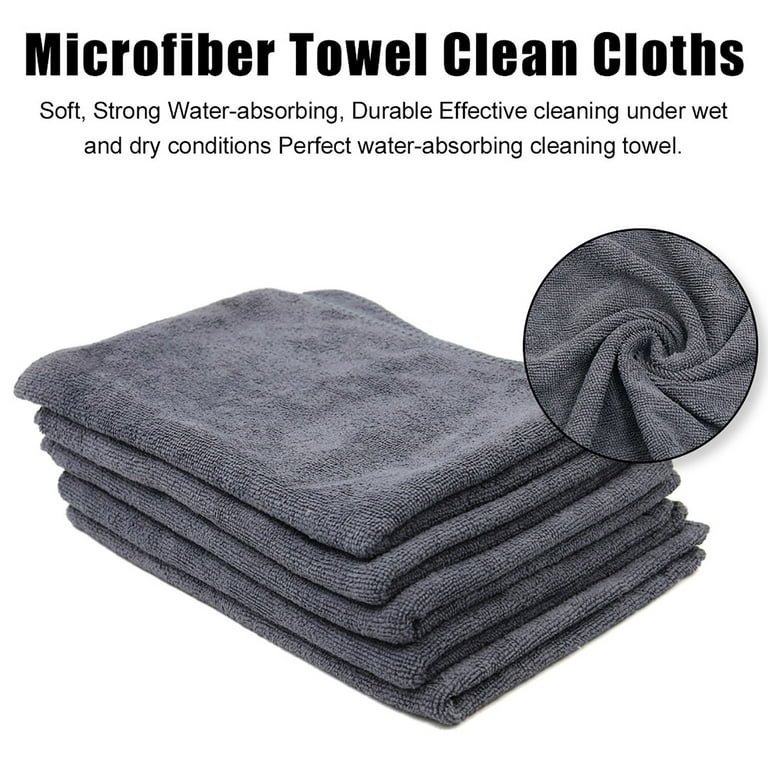 Unique Bargains 5pcs 26 inch x 13 inch Gray Microfiber Towel Clean Cloth for Car, Size: 26 x 13 inch(Large*W)