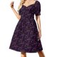 thumbnail image 1 of Vestido de manga corta con pintura de salpicaduras de magenta y violeta vestidos de fiesta vestido de noche para mujer 2025, 1 of 7
