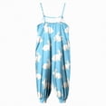 thumbnail image 5 of mgoYE Toddler Girl Summer Outfits Girls Easter Jumpsuits Spaghetti Strap Sleeveless Loose Romper Long Pants with Pockets Kids Clothes(Sky Blue,9-10 Years), 5 of 6