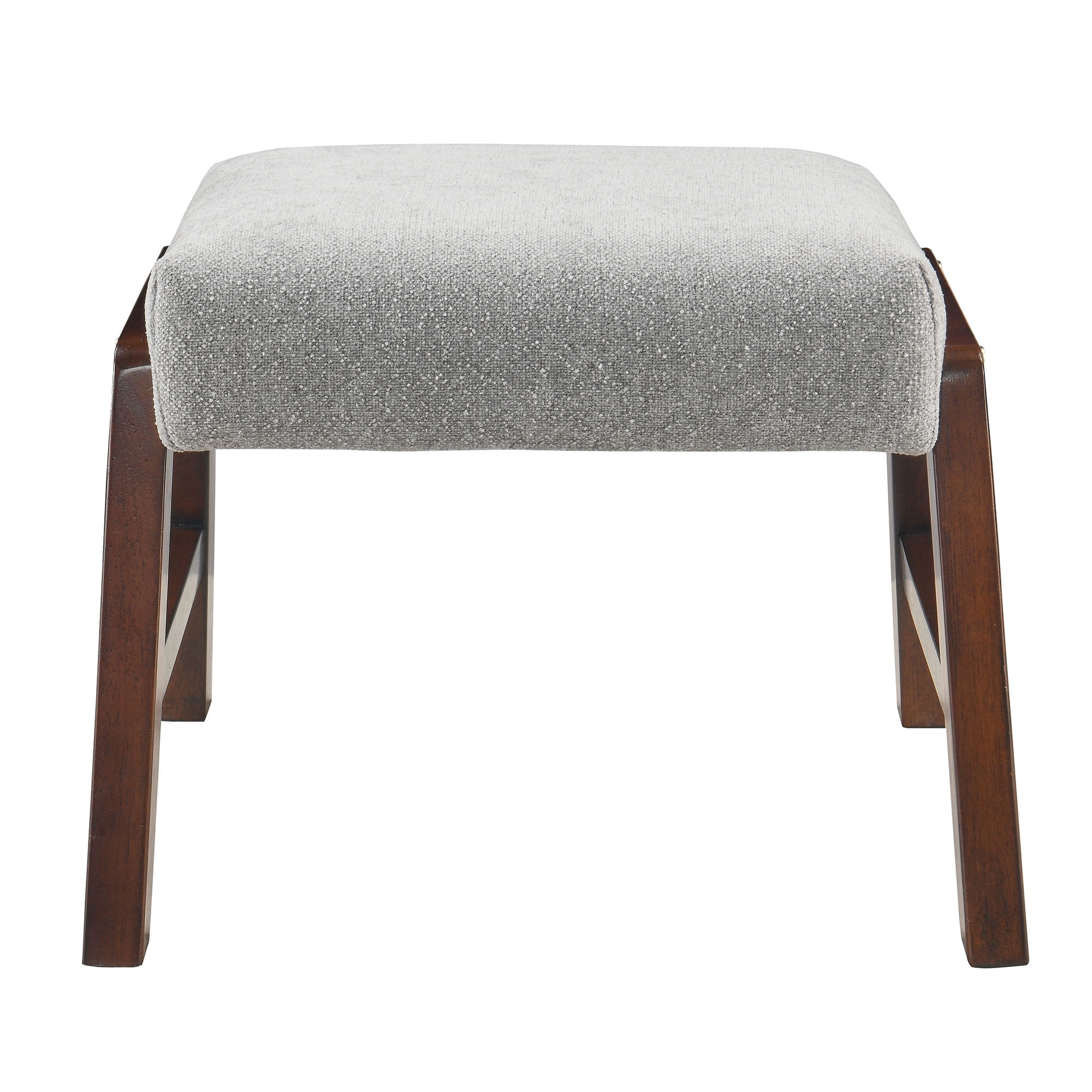 Small Footstool Ottoman, Fabric Wooden Foot Rest Ottoman with Wood Legs, Small Foot Stool Sofa Footrest Extra Seating for Living Room Entryway Office, Light Grey