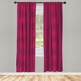 thumbnail image 5 of Ambesonne Magenta Window Curtains, Monochrome Flowers, Each 28" W x 95" L, Magenta and Purple, 5 of 5