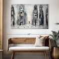 thumbnail image 3 of Elephant Stock Urban Love I Wall Art - Horizontal Canvas Wall Art - Living Room Wall Decor - Abstract Canvas - Gray And Blue Decor By Ekaterina Ermilkina - 51" x 34", 3 of 8
