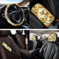 thumbnail image 4 of Jeiento Hummingbird Car Seat Covers Full Set of 14 Steering Wheel Cover Center Console Pad Seatbelt Pad Headrest Covers Sunflower Cup Holders Universal Auto Accessories Fit for Most Vehicles, 4 of 7