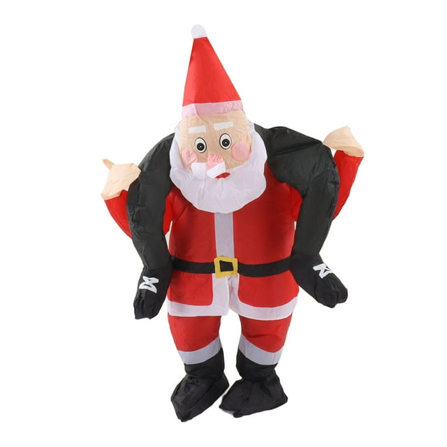 Santa Costume, Carry Mascot Costume Ride On Me Christmas Costume Funny Father Christmas Riding Inflatable