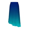 thumbnail image 5 of Kaemgyyd Skirts for Women Summer Gradient Ruffle Hem Flowy Midi Skirt Trendy Elastic Waist Asymmetric Skirt Vacation Beachwear, 5 of 7