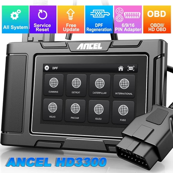 ANCEL HD3300 Automotive Diagnostic Tool with DPF Regeneration, 2-in-1 Scan Tool, Orange 1 Piece