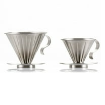 HEATSHAKING Cone Filter Coffee Maker 1Pcs Stainless Steel for Home Brewing