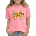 thumbnail image 4 of Juslio Girl Bow T Shirts Breathable Crew Neck, Casual Short Sleeved Tops Comfortable Shirts Sizes 2-18, 4 of 9