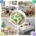 thumbnail image 4 of Green Tie Dye Pattern Square Tablecloth,Waterproof Square Table Cover,Wipeable Spillproof Washable Table Cover for Home Kitchen Party Decor 42"X42"(107x107cm), 4 of 6