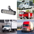 thumbnail image 2 of 8-pack 6 LED Amber Strobe Lights Vehicles Trucks Emergency Strobe Lights Kit 12V -24V Beacon Warning Hazard Flash Strobe Lights Bar Grill Grille Surface Mount Super Bright Waterproof, 2 of 7
