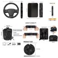 thumbnail image 7 of HUISEFOR Black Spider Web Car Seat Cover Full Set Halloween Design 15 Pcs Fashion Car Accessories with Steering Wheel Cover Belt Cover Car Trash Can Air Vent Storage Bag Coasters, 7 of 7