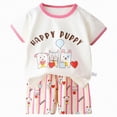 thumbnail image 4 of TOWED22 Shorts Set for Toddler Kids Infant Girls Boys 2 Piece Shirt and Shorts Set Cute Print Short Sleeve Tee Elastic Waist Outfits Clothes(White,9-18 M), 4 of 4