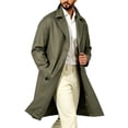 thumbnail image 6 of NOLVAREN Men's Long Trench Coat, Water-Repellent Button Front Jacket with Peak Lapel, Lining and Exterior Pockets for Casual and Work Wear S - 3XL, 6 of 8
