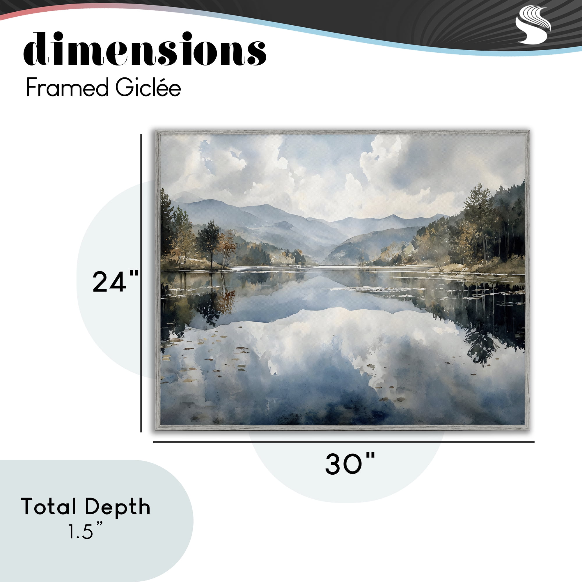 Stupell Industries Nature's Reflection on Mountain Lake Gray Framed Giclee Art, design by Franklyn Gregory