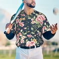 thumbnail image 6 of Balery Vintage Floral Baseball Jersey for Men Casual Button Down Shirts Short Sleeve Active Team Sports Uniform-Large, 6 of 9