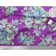 thumbnail image 3 of Soimoi Purple Cotton Cambric Fabric Leaves & Begonia Floral Decor Fabric Printed Yard 56 Inch Wide, 3 of 3