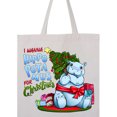 thumbnail image 4 of Inktastic I Wanna Hippopotamus for Christmas Cute Hippo Tote Bag, 4 of 4