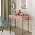 thumbnail image 2 of JAFUSI 39" Computer Desk with Drawers and Storage Shelf, Study and Work Desk for Bedroom Home Office, Pink, 2 of 6